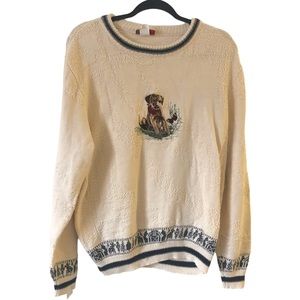 Vintage Puppy Knit Sweater - CK Grace - Size Medium